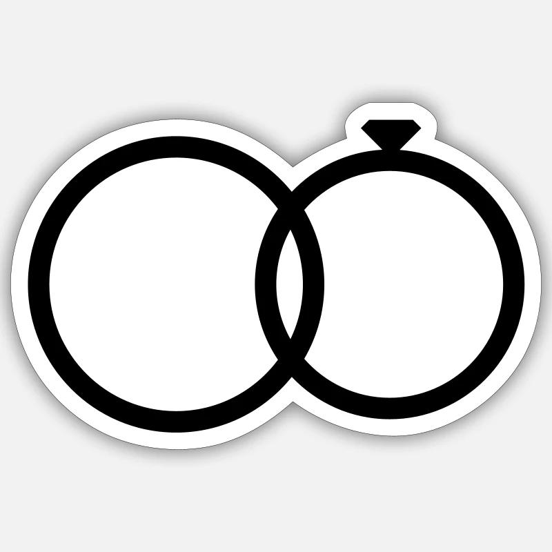 Eheringe Ring Hochzeit Sticker Größe S (10 x 10 cm)