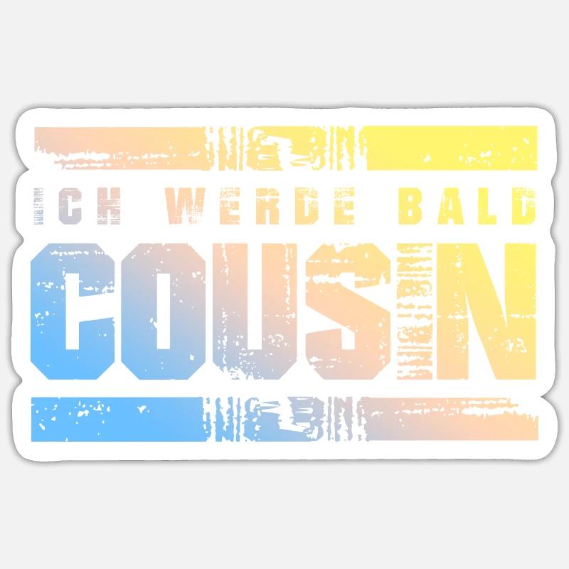 Ich werde Bald Cousin - Sticker Größe S (10 x 10 cm) - Mattweiß