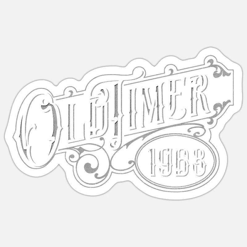 Oldtimer - Sticker Größe S (10 x 10 cm) - Mattweiß