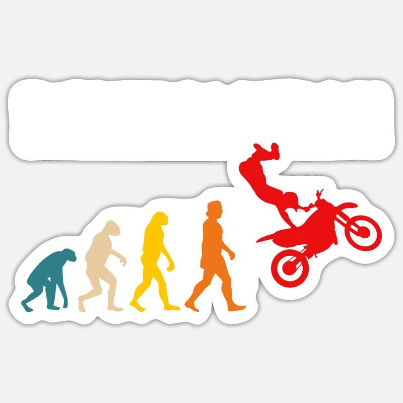 Motorcycle Evolution Vintage Shadow Biker Sticker Größe S (10 x 10 cm)