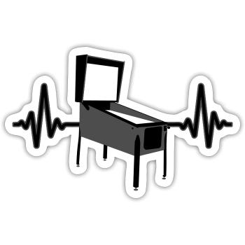 Heartbeat Pinball Pinball Pulse | Colors can be changed - Sticker size S (10 x 10 cm) - white matte - Front