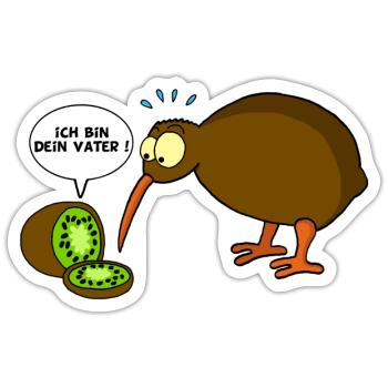 Kiwi gegen Kiwi - Sticker Größe S (10 x 10 cm) - Mattweiß - Vorne