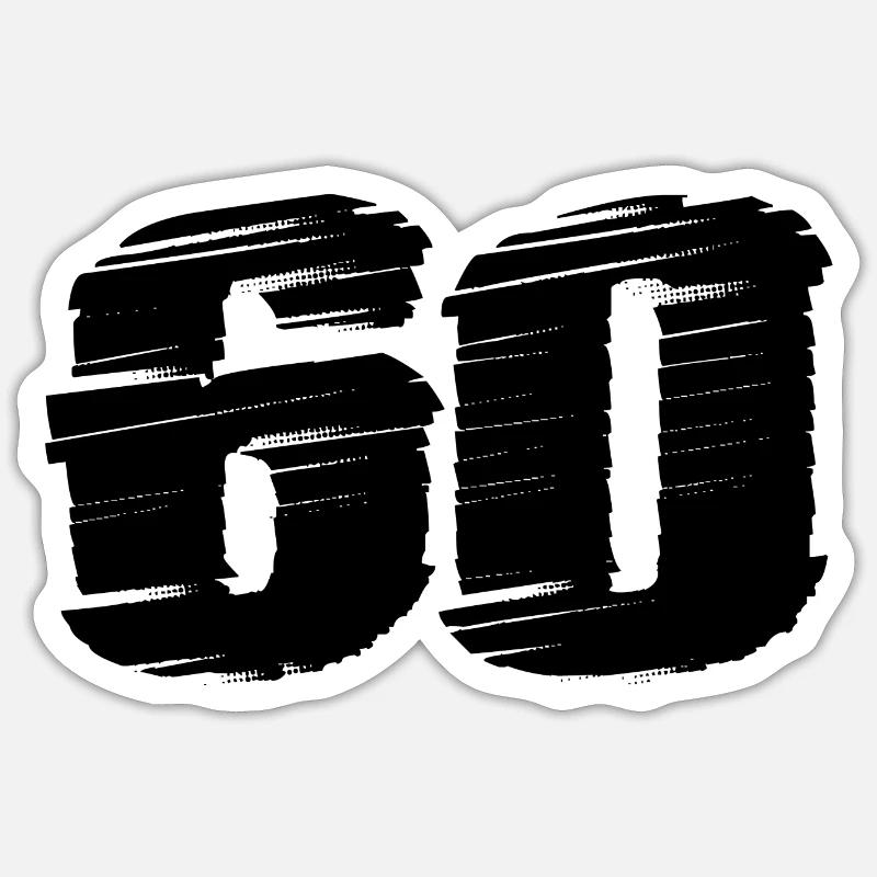 Maillot 60 numéros - Sticker taille S (10 x 10 cm) - blanc mat