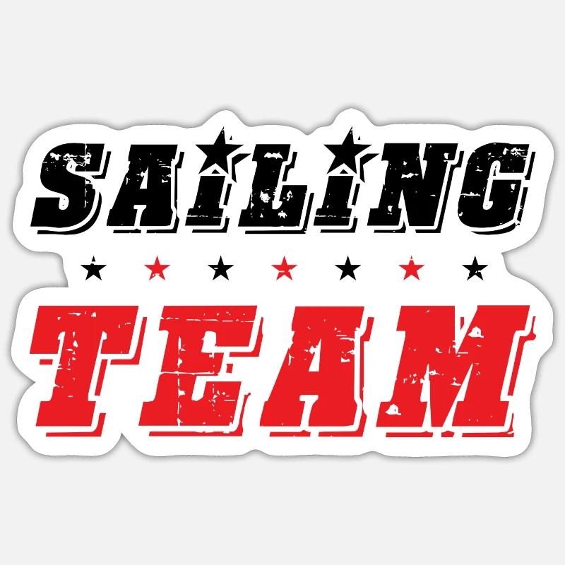 Équipe de voile - Sticker taille S (10 x 10 cm) - blanc mat