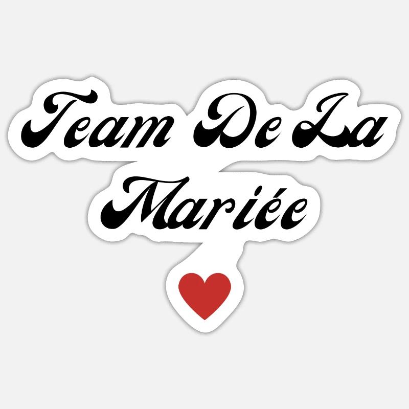team de la mariée - Sticker taille S (10 x 10 cm) - blanc mat