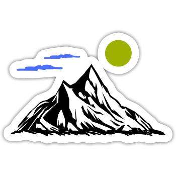 Berge - Sticker Größe S (10 x 10 cm) - Mattweiß - Vorne