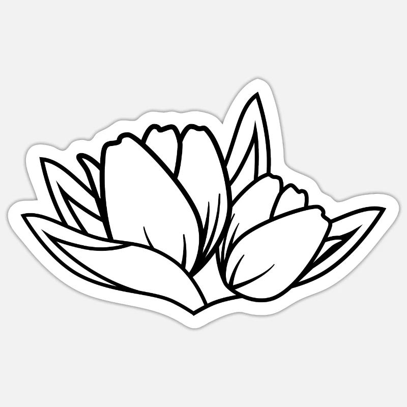 Tulipe - Sticker taille S (10 x 10 cm) - blanc mat