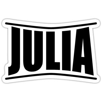 T-Shirt Julia T-Shirt Geschenkidee - Sticker Größe S (10 x 10 cm) - Mattweiß - Vorne
