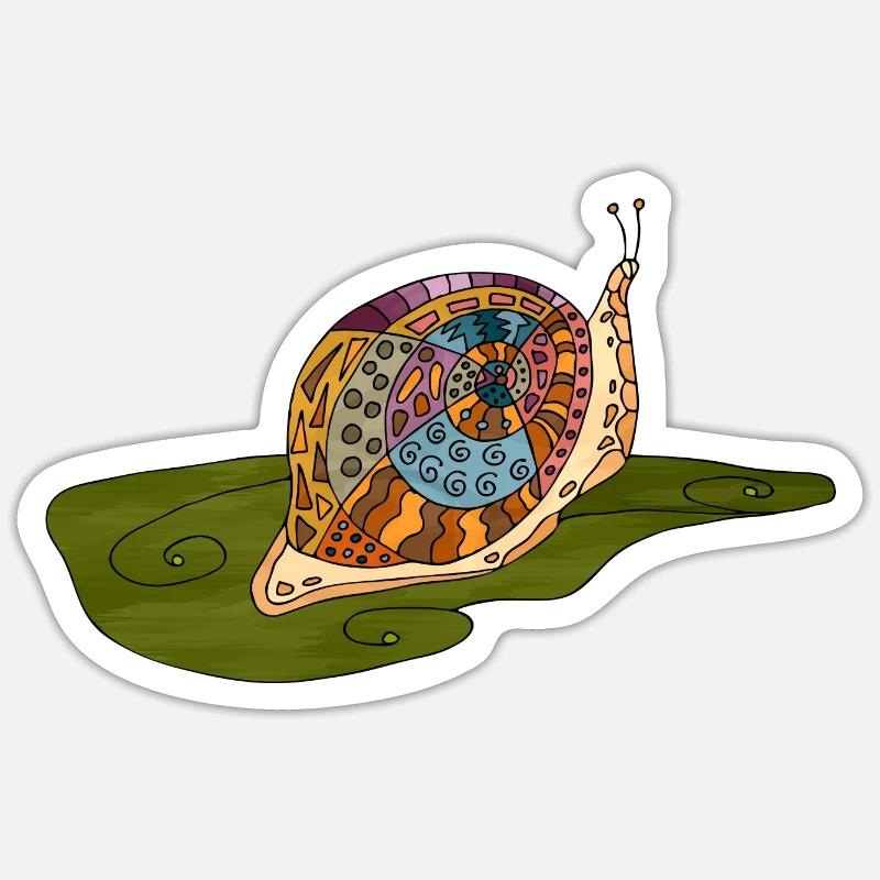 Escargot - Sticker taille S (10 x 10 cm) - blanc mat