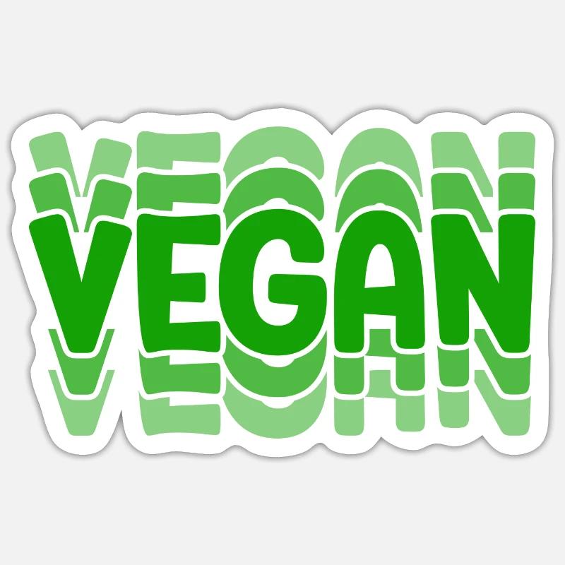 Végétalien - Sticker taille S (10 x 10 cm) - blanc mat