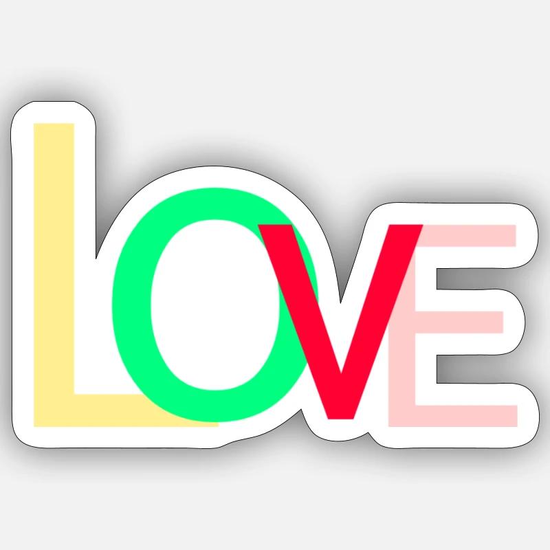 Love - Sticker Größe S (10 x 10 cm) - Mattweiß