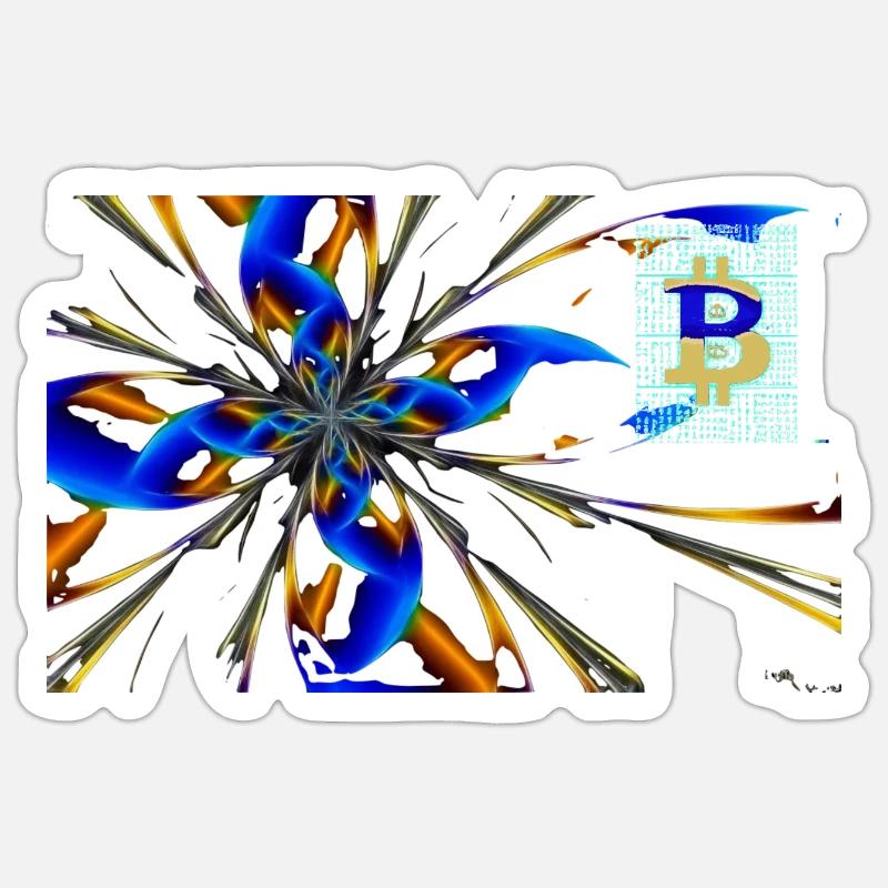 abstract Bitcoin 2 - Sticker Größe S (10 x 10 cm) - Mattweiß