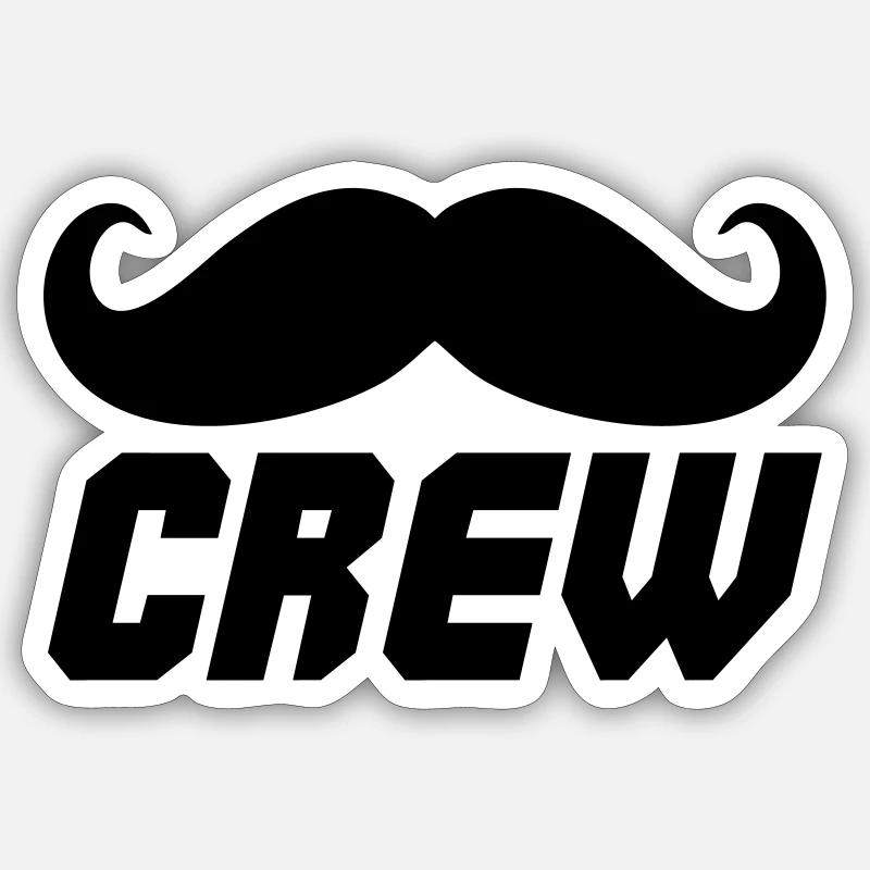 Bart Crew - Sticker Größe S (10 x 10 cm) - Mattweiß