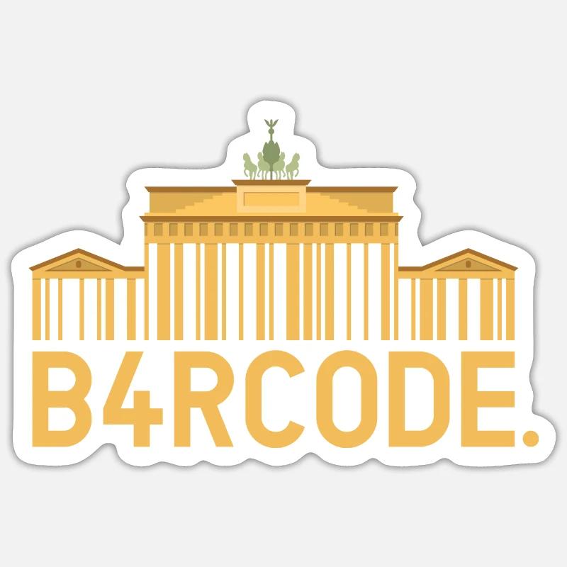 B4RCODE. Berlin - Sticker taille S (10 x 10 cm) - blanc mat