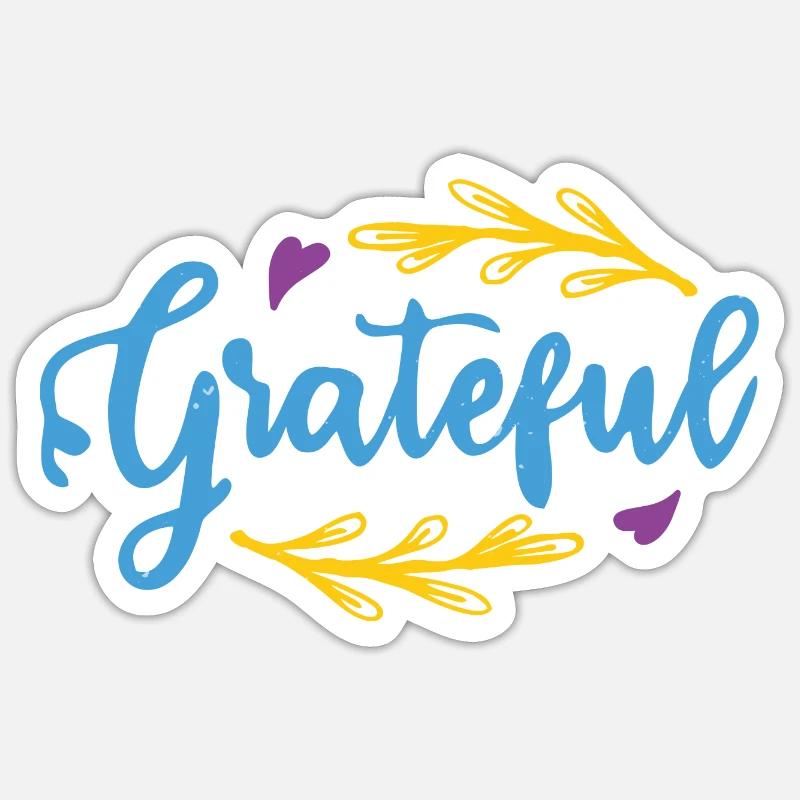 GRATEFUL - Sticker size S (10 x 10 cm) - white matte
