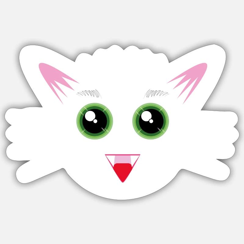 Petit Chat - Sticker taille S (10 x 10 cm) - blanc mat