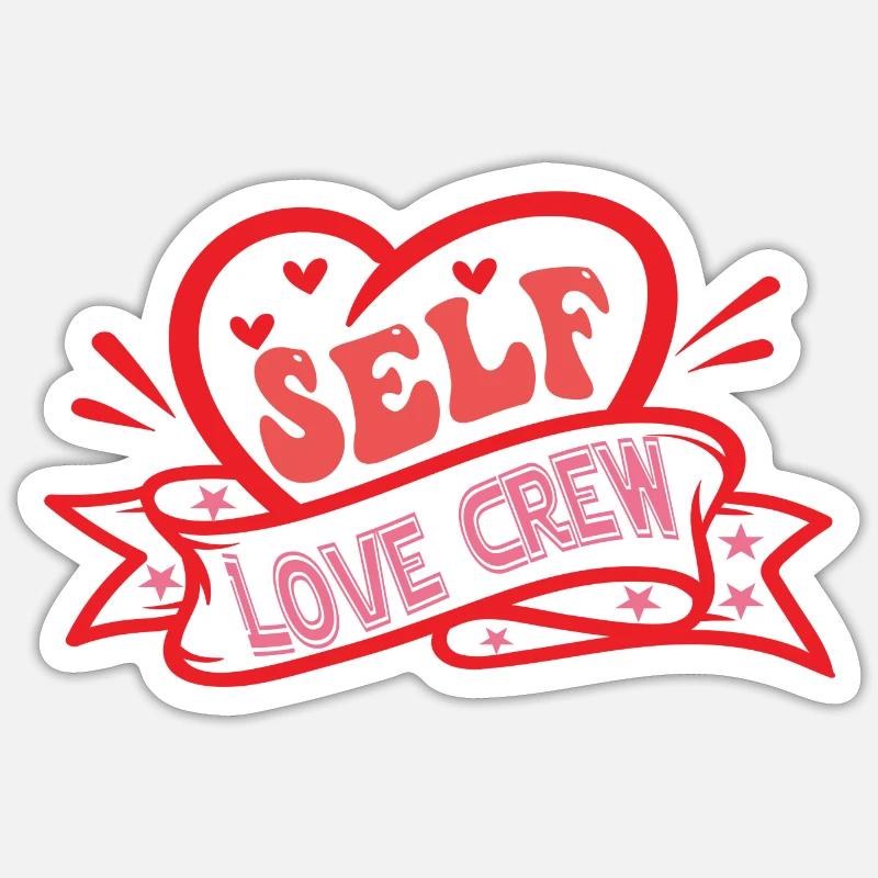 Équipe d’amour de soi - Sticker taille S (10 x 10 cm) - blanc mat