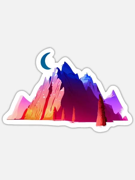 Wandern Bergwanderer Bergwandern Wanderung - Sticker Größe S (10 x 10 cm) - Mattweiß