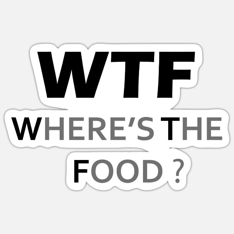 wtfFOOD - Sticker taille S (10 x 10 cm) - blanc mat