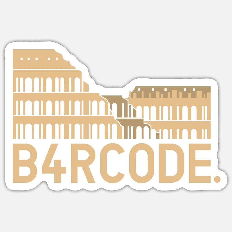 B4RCODE. Rome - Sticker taille S (10 x 10 cm) - blanc mat