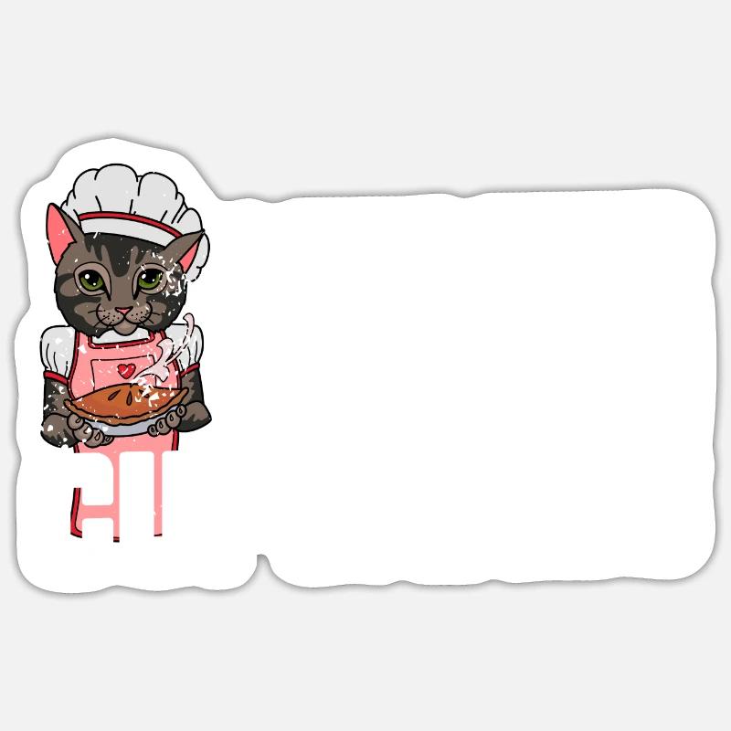 Hobby Baker Cat Cake Dessert Baking Sticker size S (10 x 10 cm)