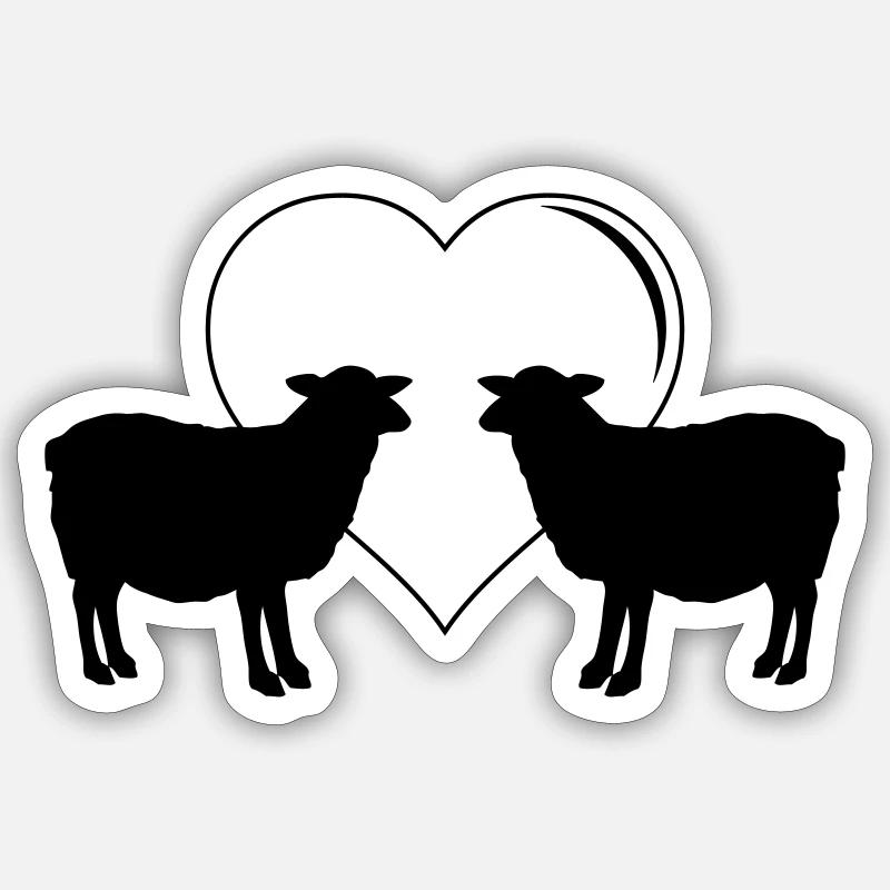 sheep love Sticker Größe S (10 x 10 cm)