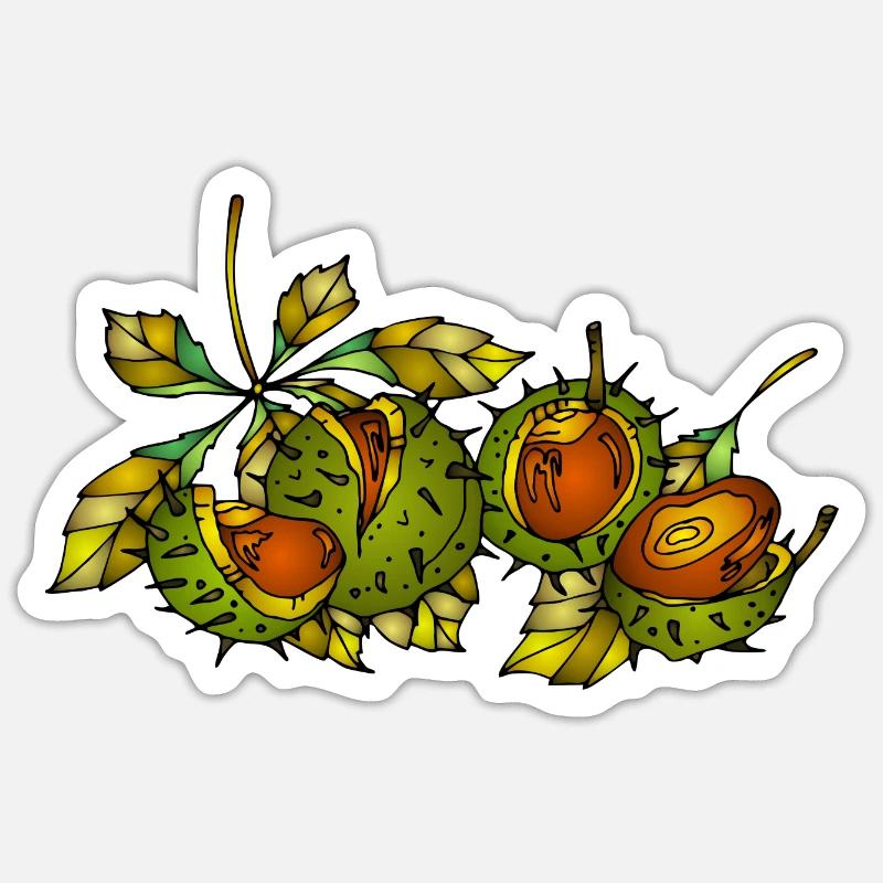 Chestnuts - Sticker size S (10 x 10 cm) - white matte