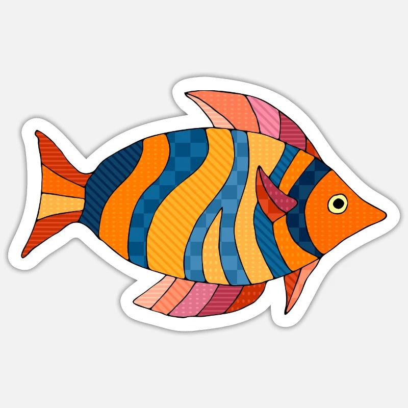 Fisch - Sticker Größe S (10 x 10 cm) - Mattweiß
