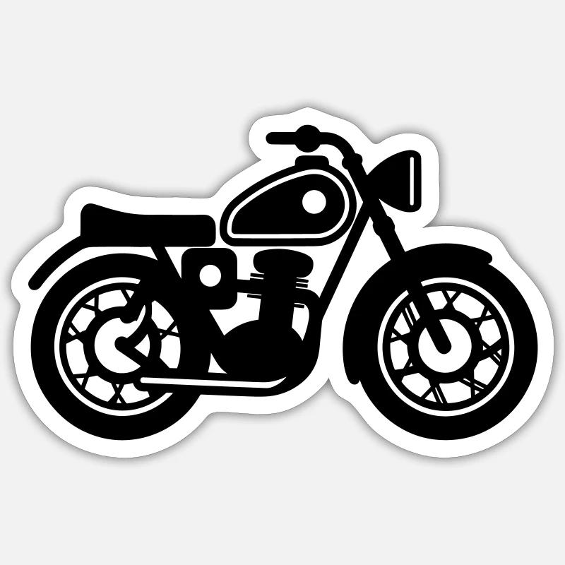 Motorcycle - Sticker size S (10 x 10 cm) - white matte