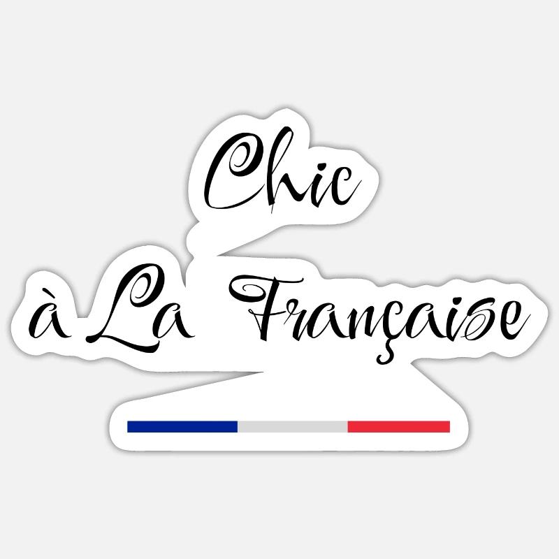Chic à la française - Sticker taille S (10 x 10 cm) - blanc mat