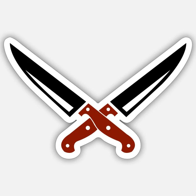 messer 01 - Sticker Größe S (10 x 10 cm) - Mattweiß