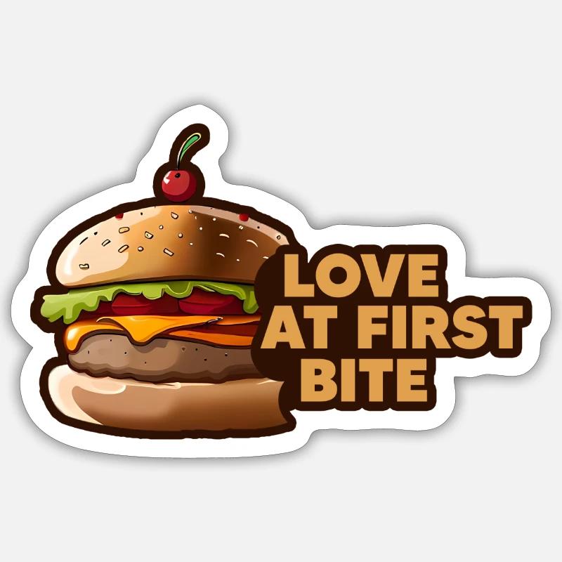 Love at first bite - Sticker size S (10 x 10 cm) - white matte
