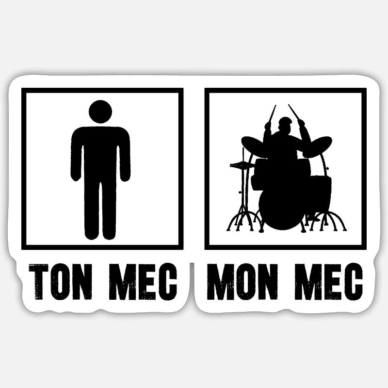 mec batteur Sticker taille S (10 x 10 cm)