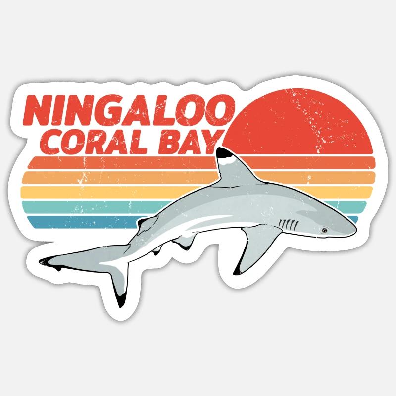 Requin à pointes noires - Sticker taille S (10 x 10 cm) - blanc mat