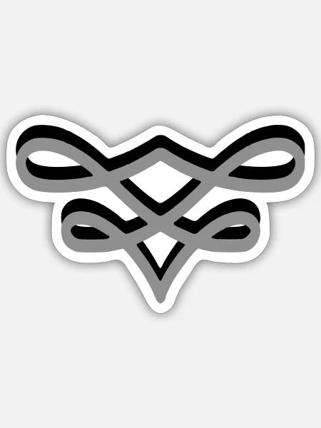 Schnörkel klein 2 zweifarbig - Sticker Größe S (10 x 10 cm) - Mattweiß