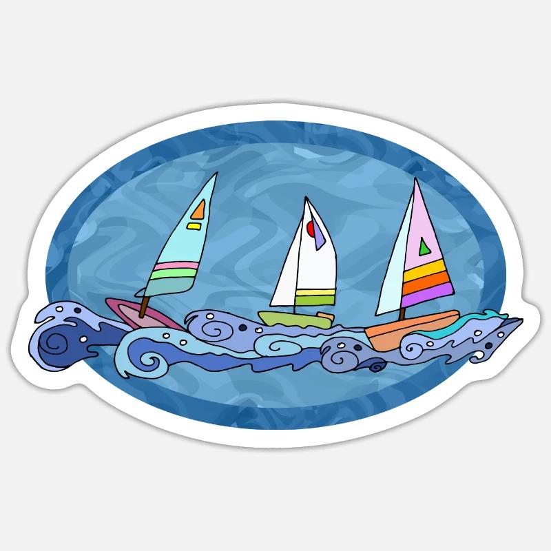 Segelboote Sticker Größe S (10 x 10 cm)