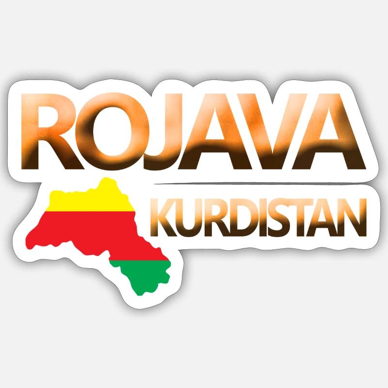 Rojava Kurdistan kurd - Sticker Größe S (10 x 10 cm) - Mattweiß