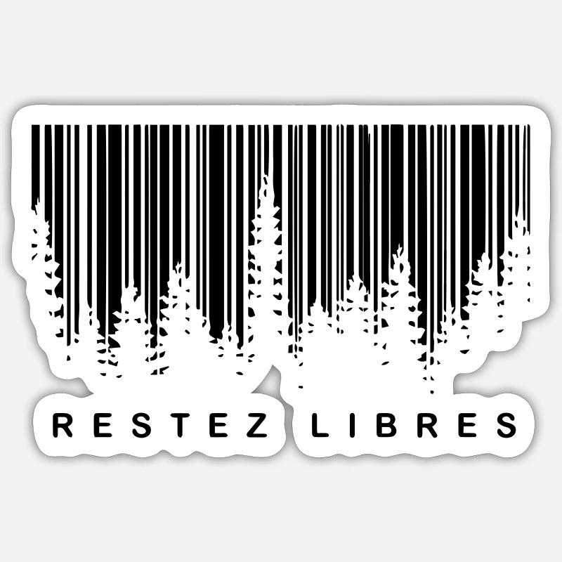 RESTEZ LIBRES Sticker taille S (10 x 10 cm)