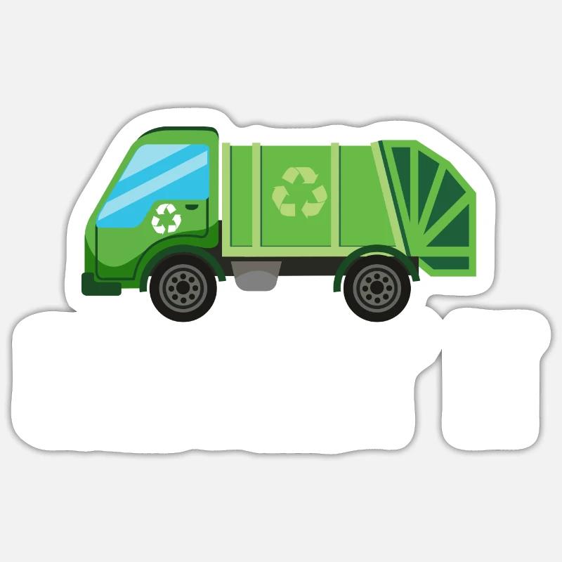 Garbage trucks, garbage day, garbage collection Sticker size S (10 x 10 cm)