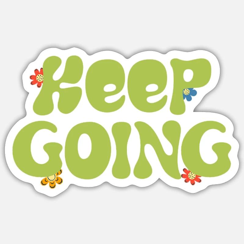 Mach weiter - Sticker Größe S (10 x 10 cm) - Mattweiß