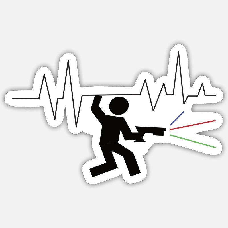 Laser tag (Laser tag) - Sticker taille S (10 x 10 cm) - blanc mat