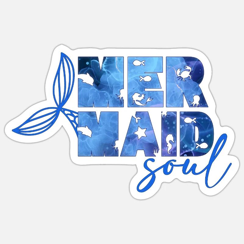 Meerjungfrauenseele. - Sticker Größe S (10 x 10 cm) - Mattweiß