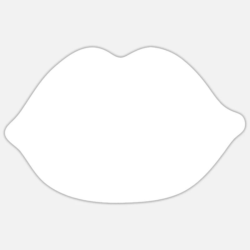 Lèvres, bouche, baisers lèvres - Sticker taille S (10 x 10 cm) - blanc mat