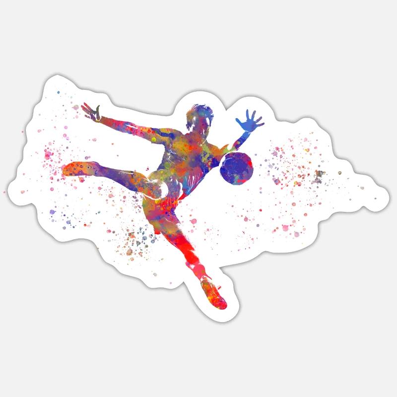 Footballeur - Sticker taille S (10 x 10 cm) - blanc mat