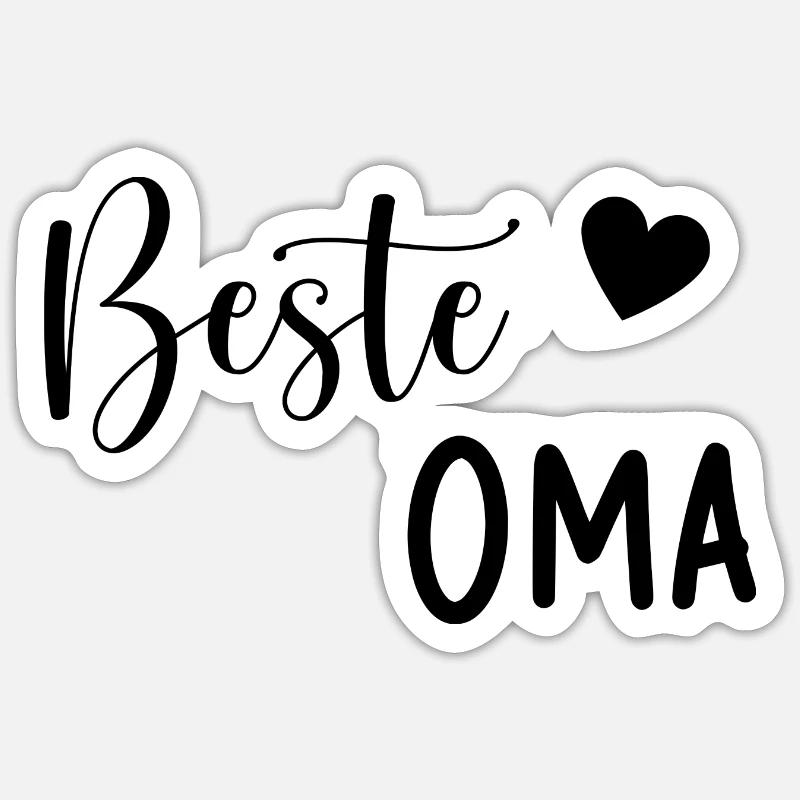 Beste Oma Geschenkidee - Sticker Größe S (10 x 10 cm) - Mattweiß