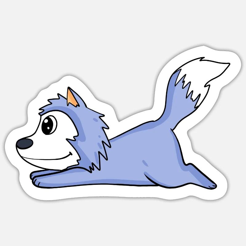 lying wolf Sticker size S (10 x 10 cm)