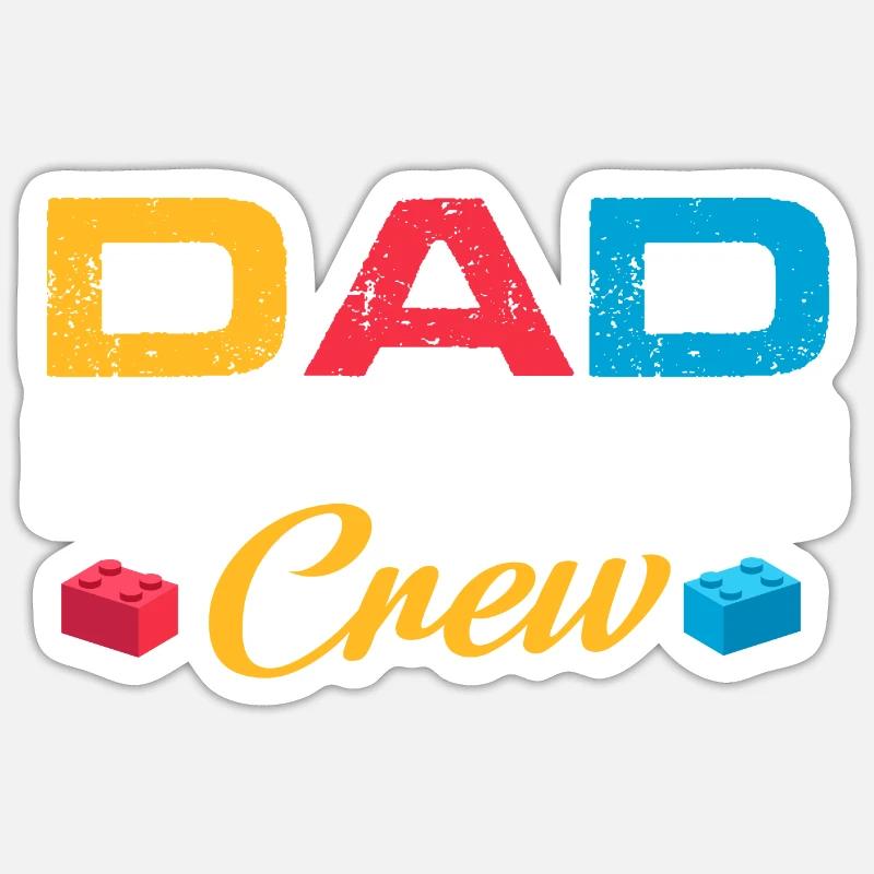 Équipe de construction de blocs de papa Sticker taille S (10 x 10 cm)