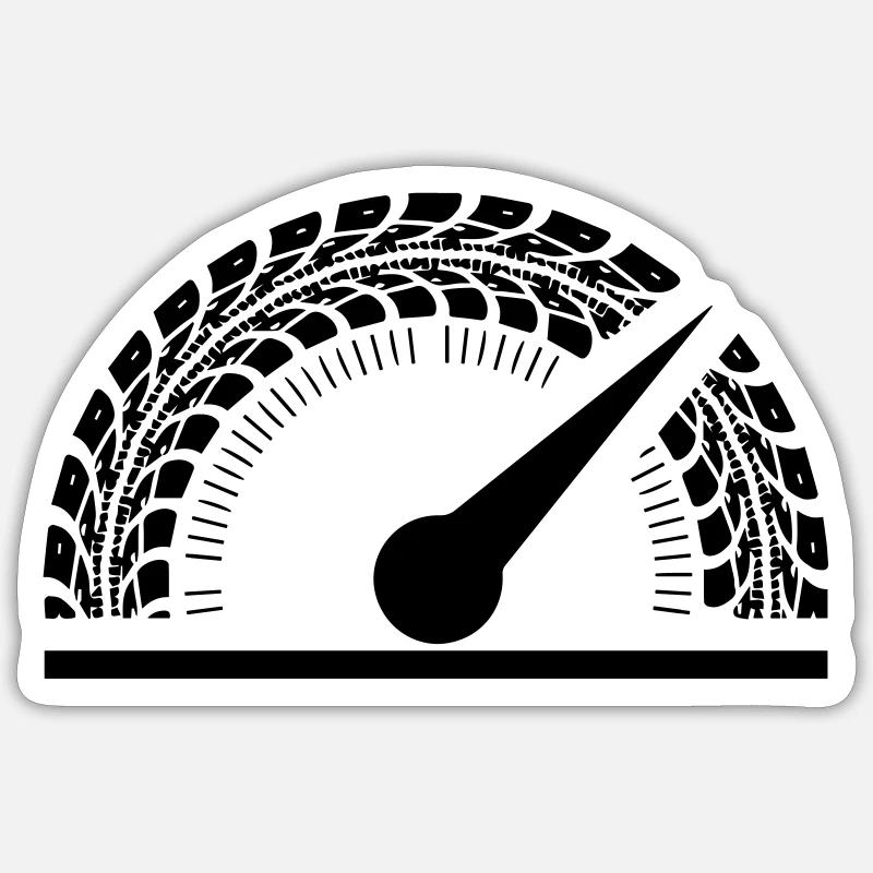Tire speedometer - Sticker size S (10 x 10 cm) - white matte