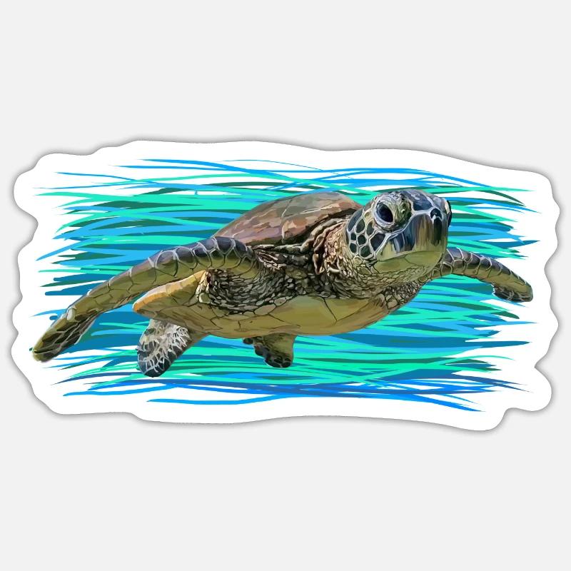 Turtle - Sticker size S (10 x 10 cm) - white matte