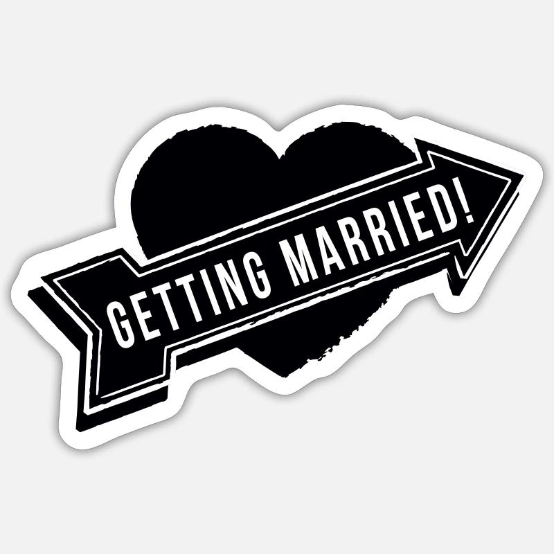 "Getting married" - Sticker Größe S (10 x 10 cm) - Mattweiß